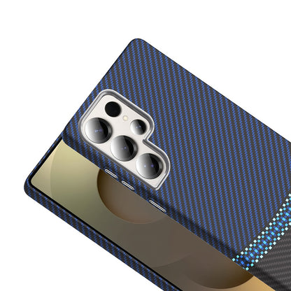 Galaxy S25 Ultra Kılıf M-safe Şarj Özellikli Karbon Fiber Görünümlü Zore Gros Kılıf
