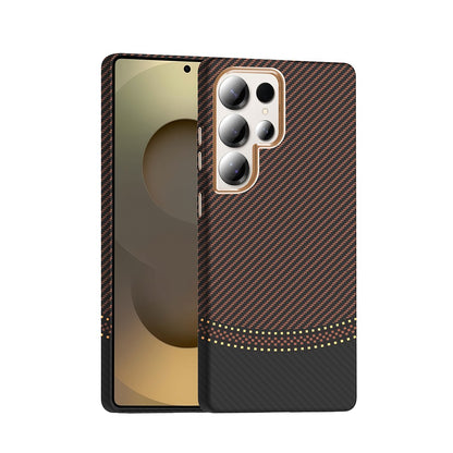 Galaxy S25 Ultra Kılıf M-safe Şarj Özellikli Karbon Fiber Görünümlü Zore Gros Kılıf