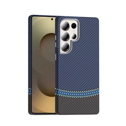 Galaxy S25 Ultra Kılıf M-safe Şarj Özellikli Karbon Fiber Görünümlü Zore Gros Kılıf