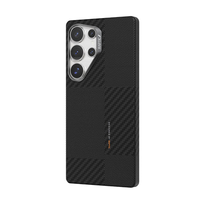 Galaxy S25 Ultra Kılıf M-safe Şarj Özellikli 600D Metal Kamera Çerçeveli Raptic Aramid Fiber Croxx Mondrian Serisi Kılıf