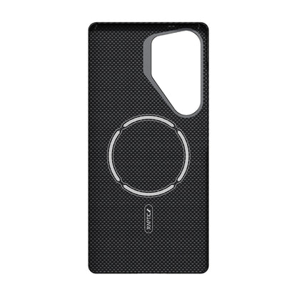 Galaxy S25 Ultra Kılıf M-safe Şarj Özellikli 600D Metal Kamera Çerçeveli Raptic Aramid Fiber Croxx Mondrian Serisi Kılıf