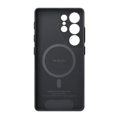 Galaxy S25 Ultra Kılıf M-safe Şarj Özellikli Aramid Fiber 3 Fonksiyon Butonlu Pitaka PinButton Serisi Kılıf
