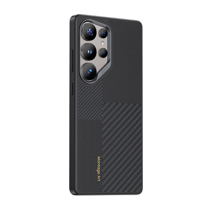 Galaxy S25 Ultra Kılıf M-safe Şarj Özellikli Karbon Fiber Benks Montage Hybrid ArmorPro Kevlar Kılıf