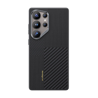 Galaxy S25 Ultra Kılıf M-safe Şarj Özellikli Karbon Fiber Benks Montage Hybrid ArmorPro Kevlar Kılıf