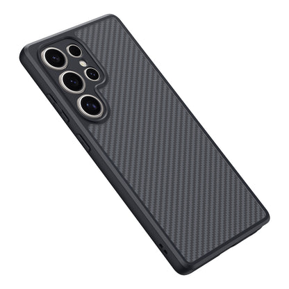 Galaxy S25 Ultra Kılıf M-safe Şarj Özellikli Karbon Fiber Tasarımlı Zore Elnino Kılıf