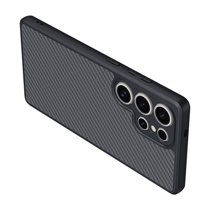 Galaxy S25 Ultra Kılıf M-safe Şarj Özellikli Karbon Fiber Tasarımlı Zore Elnino Kılıf