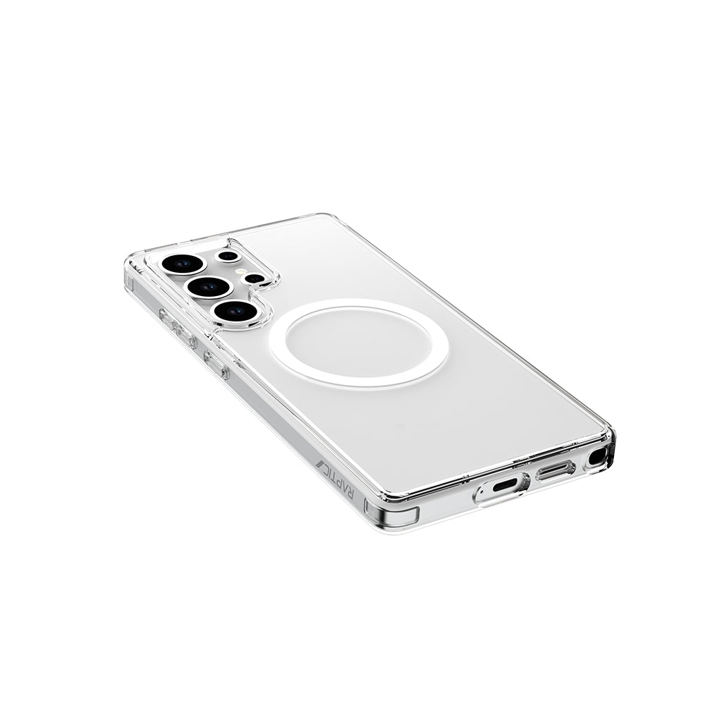 Galaxy S25 Ultra Kılıf M-safe Şarj Özellikli Raptic Crystal M-safe Serisi Şeffaf Kılıf