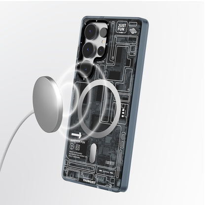 Galaxy S25 Ultra Kılıf M-safe Şarj Özellikli YoungKit Technology Serisi Kılıf
