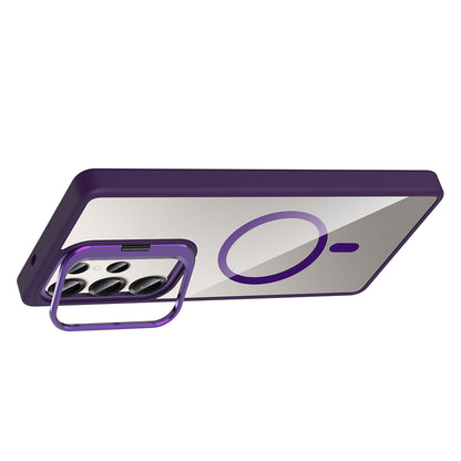 Galaxy S25 Ultra Kılıf Standlı ve Kamera Lens Hediyeli M-Safe Şarj Özellikli Zore Etro Kılıf