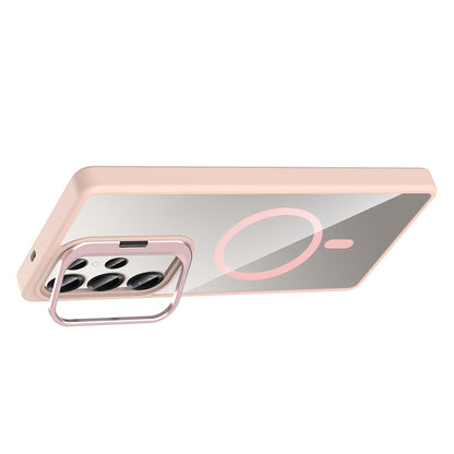 Galaxy S25 Ultra Kılıf Standlı ve Kamera Lens Hediyeli M-Safe Şarj Özellikli Zore Etro Kılıf