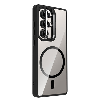 Galaxy S25 Ultra Kılıf Standlı ve Kamera Lens Hediyeli M-Safe Şarj Özellikli Zore Etro Kılıf