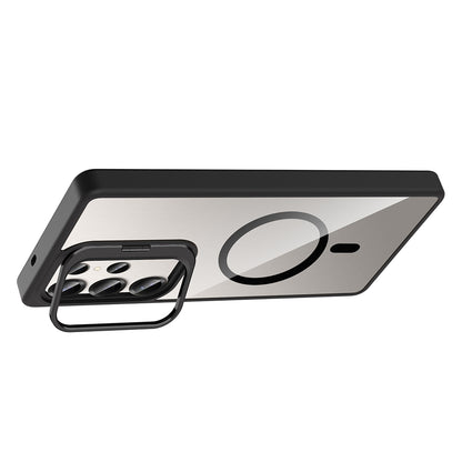 Galaxy S25 Ultra Kılıf Standlı ve Kamera Lens Hediyeli M-Safe Şarj Özellikli Zore Etro Kılıf