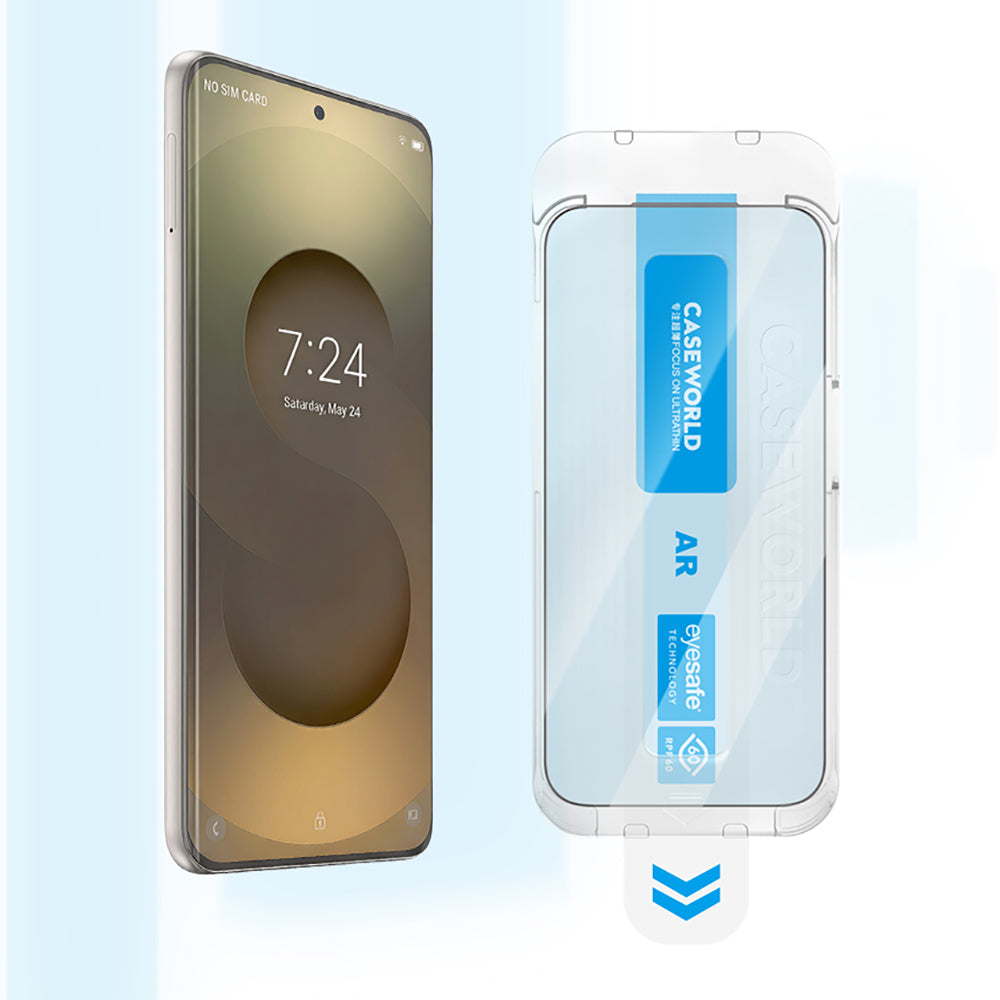 Galaxy S26 CaseWorld Applicator Serisi 2.5D Eyesafe Mavi Işık Teknolojili 0.25mm Temperli Cam Ekran Koruyucu+ Uygulama Aparatı