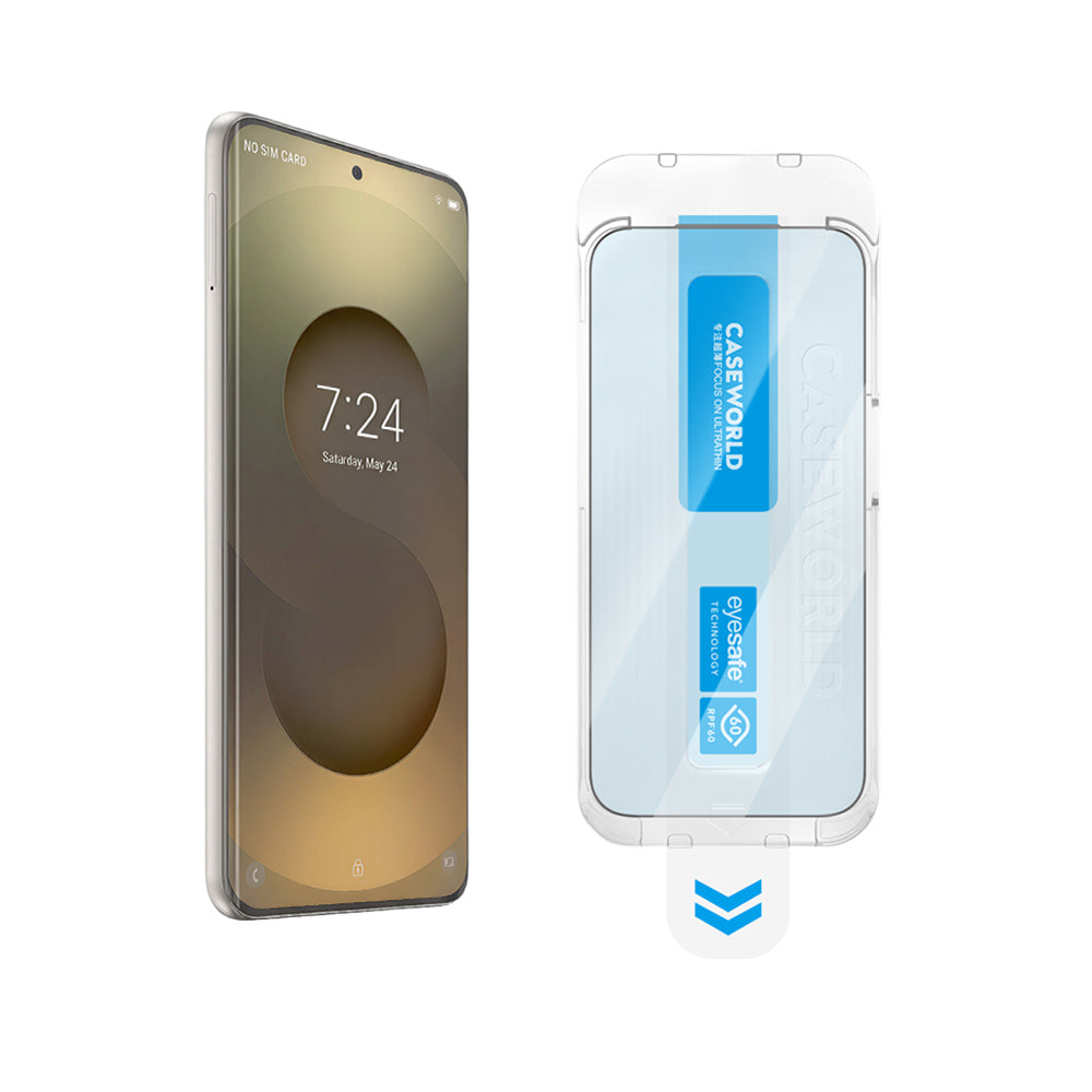 Galaxy S26 CaseWorld Applicator Serisi 2.5D Eyesafe Mavi Işık Teknolojili 0.25mm Temperli Cam Ekran Koruyucu+ Uygulama Aparatı