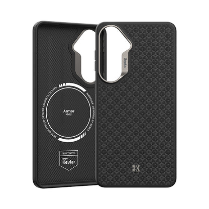 Galaxy S26 Kılıf M-Safe Şarj Özellikli Benks ArmorPro ArmorGrid Serisi Kevlar Kılıf