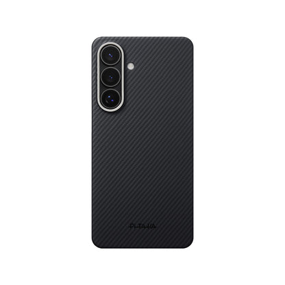 Galaxy S26 Plus Kılıf M-safe Şarj Özellikli 600D Aramid Fiber Pitaka Edge Serisi Black-Grey Twill Kılıf