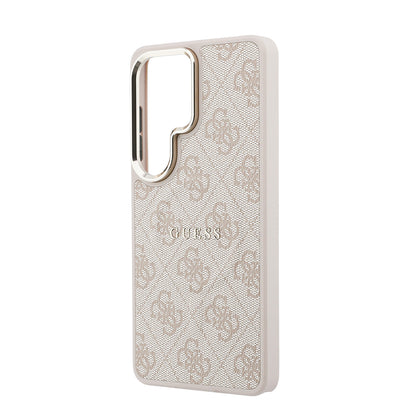 Galaxy S26 Ultra Kılıf Guess Orijinal Lisanslı M-safe Şarj Özellikli Metal Kamera Çerçeveli PU Deri 4G Desenli Yazı Logolu Kılıf
