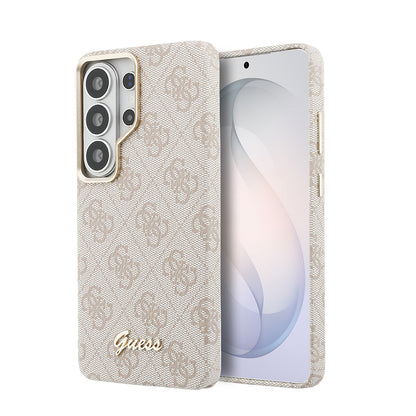 Galaxy S26 Ultra Kılıf Guess Orijinal Lisanslı M-safe Şarj Özellikli Script Yazı Logolu 4G Desenli Kılıf