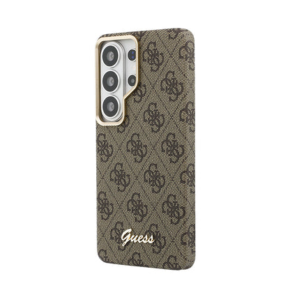 Galaxy S26 Ultra Kılıf Guess Orijinal Lisanslı M-safe Şarj Özellikli Script Yazı Logolu 4G Desenli Kılıf