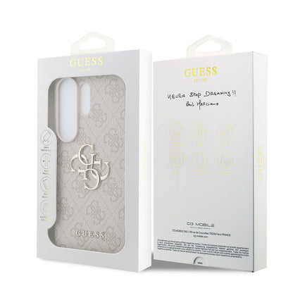 Galaxy S26 Ultra Kılıf Guess Orijinal Lisanslı PU Deri Büyük Metal Logo Dizaynlı Kılıf