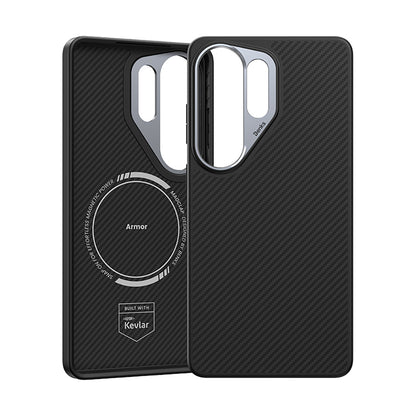 Galaxy S26 Ultra Kılıf Karbon Fiber M-safe Şarj Özellikli Benks Hybrid ArmorPro 600D Kevlar Kılıf