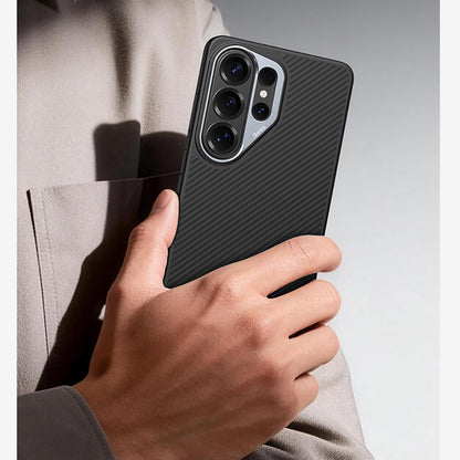 Galaxy S26 Ultra Kılıf Karbon Fiber M-safe Şarj Özellikli Benks Hybrid ArmorPro 600D Kevlar Kılıf