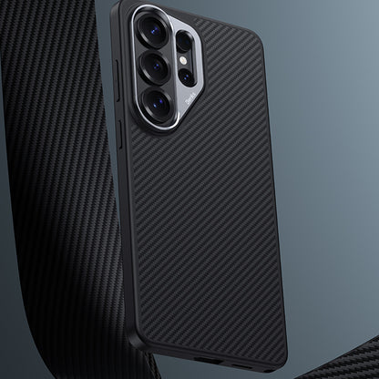 Galaxy S26 Ultra Kılıf Karbon Fiber M-safe Şarj Özellikli Benks Hybrid ArmorPro 600D Kevlar Kılıf