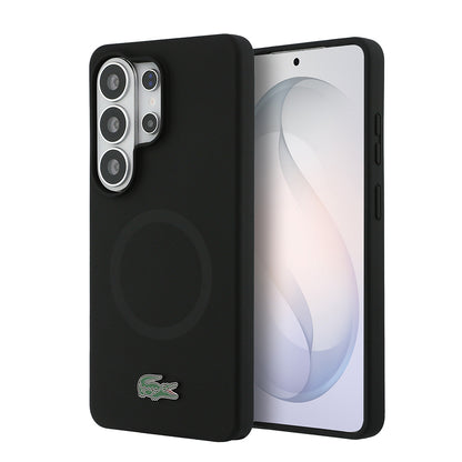Galaxy S26 Ultra Kılıf Lacoste Orijinal Lisanslı M-safe Şarj Özellikli İkonik Logolu Metal Kamera Çerçeveli Silikon Kılıf