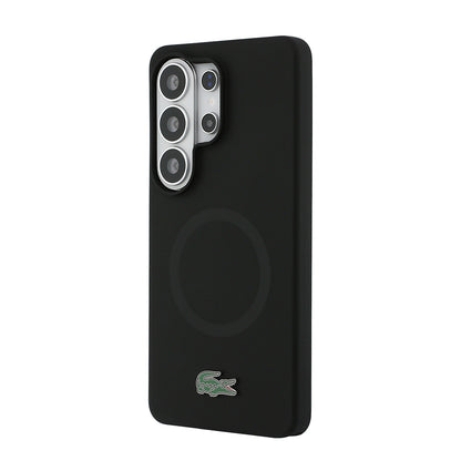 Galaxy S26 Ultra Kılıf Lacoste Orijinal Lisanslı M-safe Şarj Özellikli İkonik Logolu Metal Kamera Çerçeveli Silikon Kılıf