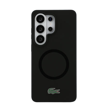 Galaxy S26 Ultra Kılıf Lacoste Orijinal Lisanslı M-safe Şarj Özellikli İkonik Logolu Metal Kamera Çerçeveli Silikon Kılıf