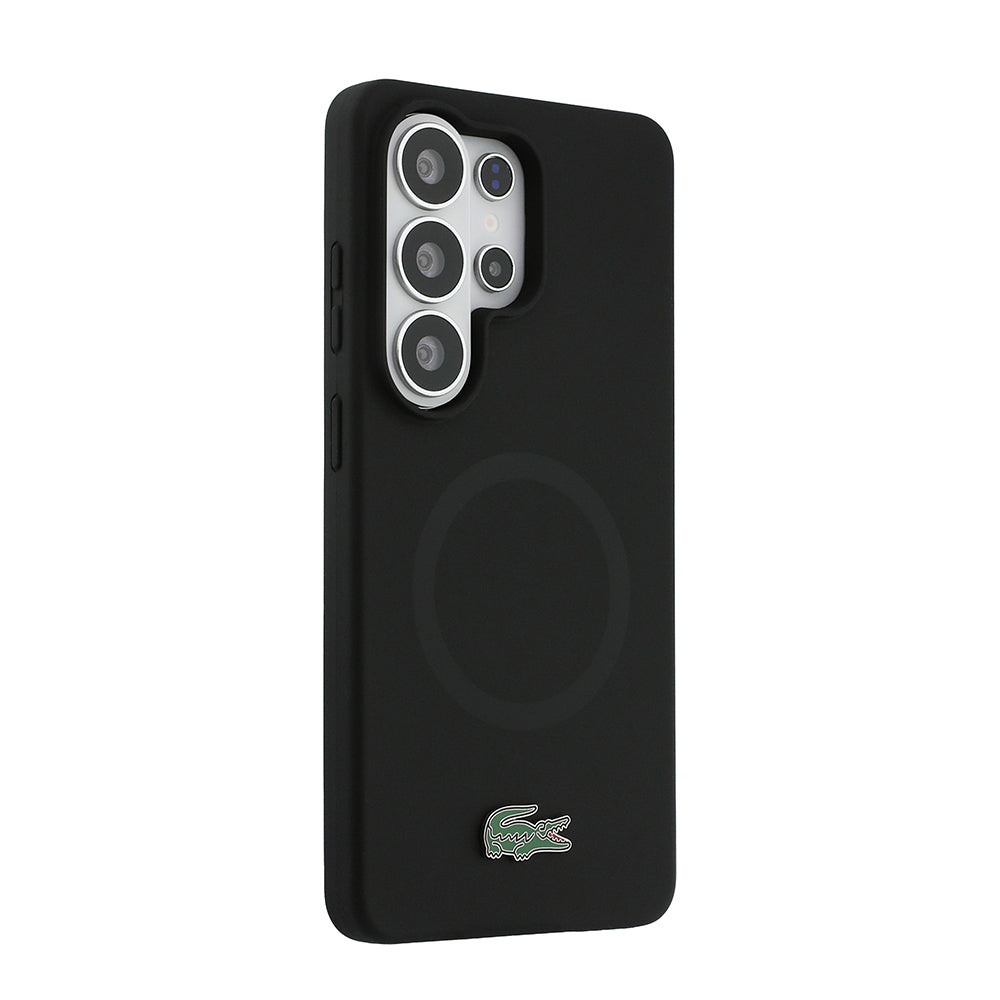 Galaxy S26 Ultra Kılıf Lacoste Orijinal Lisanslı M-safe Şarj Özellikli İkonik Logolu Metal Kamera Çerçeveli Silikon Kılıf