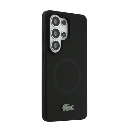 Galaxy S26 Ultra Kılıf Lacoste Orijinal Lisanslı M-safe Şarj Özellikli İkonik Logolu Metal Kamera Çerçeveli Silikon Kılıf