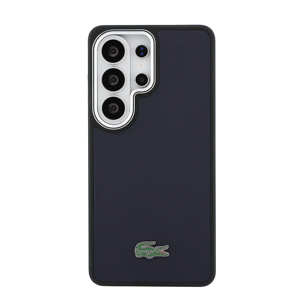 Galaxy S26 Ultra Kılıf Lacoste Orijinal Lisanslı PU Pike Desenli Arka Yüzey İkonik Timsah Metal Logolu Kılıf