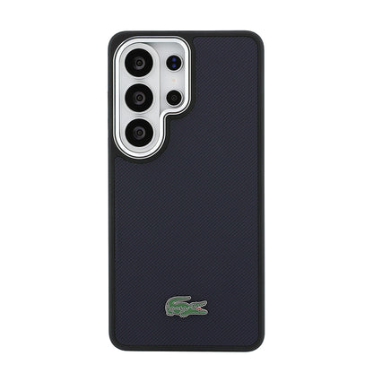 Galaxy S26 Ultra Kılıf Lacoste Orijinal Lisanslı PU Pike Desenli Arka Yüzey İkonik Timsah Metal Logolu Kılıf