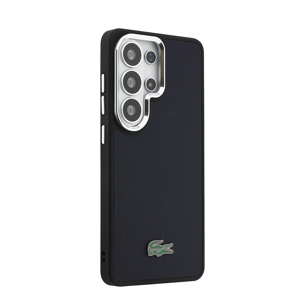 Galaxy S26 Ultra Kılıf Lacoste Orijinal Lisanslı PU Pike Desenli Arka Yüzey İkonik Timsah Metal Logolu Kılıf
