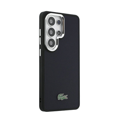 Galaxy S26 Ultra Kılıf Lacoste Orijinal Lisanslı PU Pike Desenli Arka Yüzey İkonik Timsah Metal Logolu Kılıf
