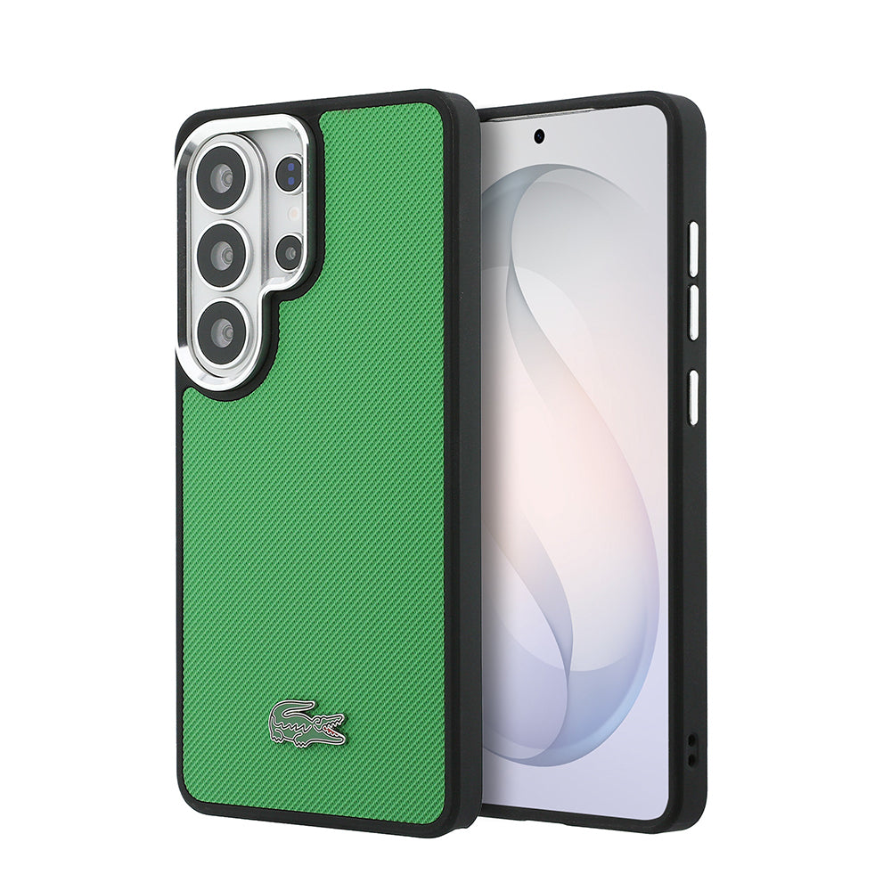 Galaxy S26 Ultra Kılıf Lacoste Orijinal Lisanslı PU Pike Desenli Arka Yüzey İkonik Timsah Metal Logolu Kılıf