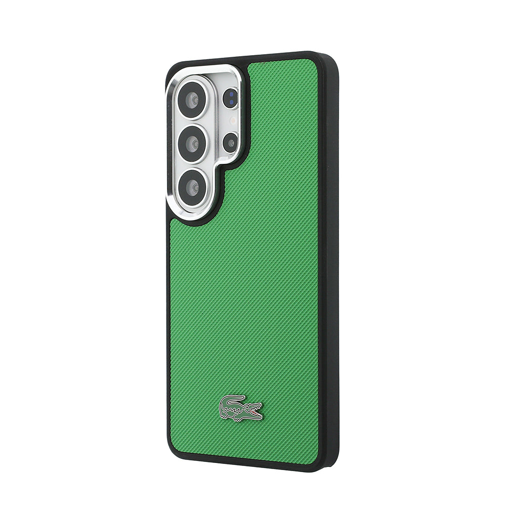 Galaxy S26 Ultra Kılıf Lacoste Orijinal Lisanslı PU Pike Desenli Arka Yüzey İkonik Timsah Metal Logolu Kılıf