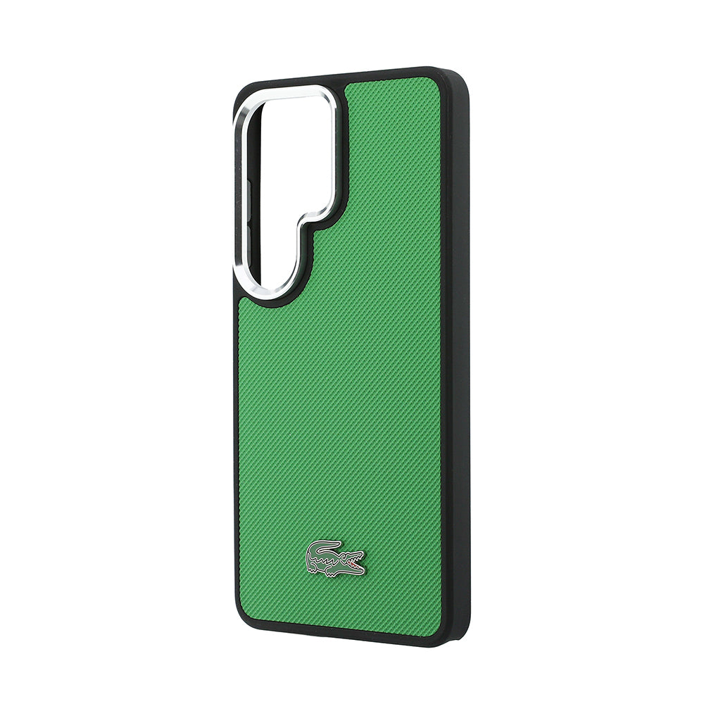 Galaxy S26 Ultra Kılıf Lacoste Orijinal Lisanslı PU Pike Desenli Arka Yüzey İkonik Timsah Metal Logolu Kılıf