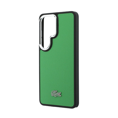 Galaxy S26 Ultra Kılıf Lacoste Orijinal Lisanslı PU Pike Desenli Arka Yüzey İkonik Timsah Metal Logolu Kılıf