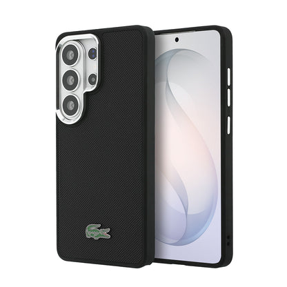 Galaxy S26 Ultra Kılıf Lacoste Orijinal Lisanslı PU Pike Desenli Arka Yüzey İkonik Timsah Metal Logolu Kılıf