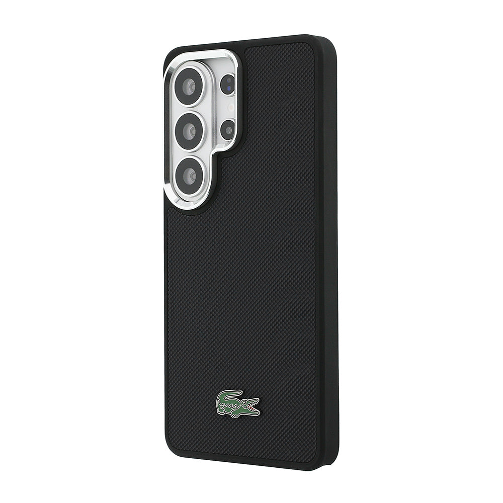Galaxy S26 Ultra Kılıf Lacoste Orijinal Lisanslı PU Pike Desenli Arka Yüzey İkonik Timsah Metal Logolu Kılıf