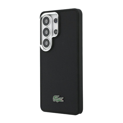 Galaxy S26 Ultra Kılıf Lacoste Orijinal Lisanslı PU Pike Desenli Arka Yüzey İkonik Timsah Metal Logolu Kılıf