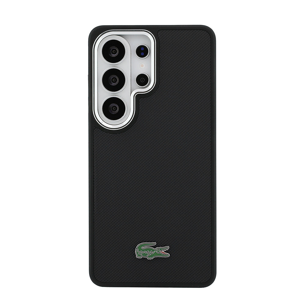Galaxy S26 Ultra Kılıf Lacoste Orijinal Lisanslı PU Pike Desenli Arka Yüzey İkonik Timsah Metal Logolu Kılıf