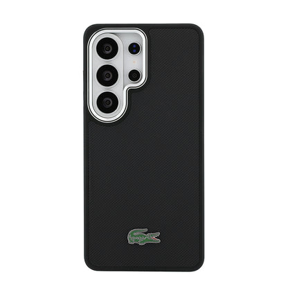 Galaxy S26 Ultra Kılıf Lacoste Orijinal Lisanslı PU Pike Desenli Arka Yüzey İkonik Timsah Metal Logolu Kılıf