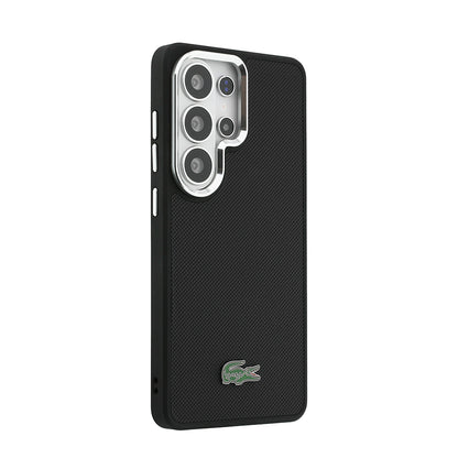 Galaxy S26 Ultra Kılıf Lacoste Orijinal Lisanslı PU Pike Desenli Arka Yüzey İkonik Timsah Metal Logolu Kılıf