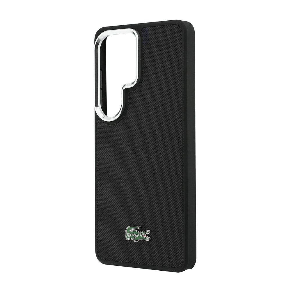 Galaxy S26 Ultra Kılıf Lacoste Orijinal Lisanslı PU Pike Desenli Arka Yüzey İkonik Timsah Metal Logolu Kılıf