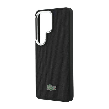 Galaxy S26 Ultra Kılıf Lacoste Orijinal Lisanslı PU Pike Desenli Arka Yüzey İkonik Timsah Metal Logolu Kılıf
