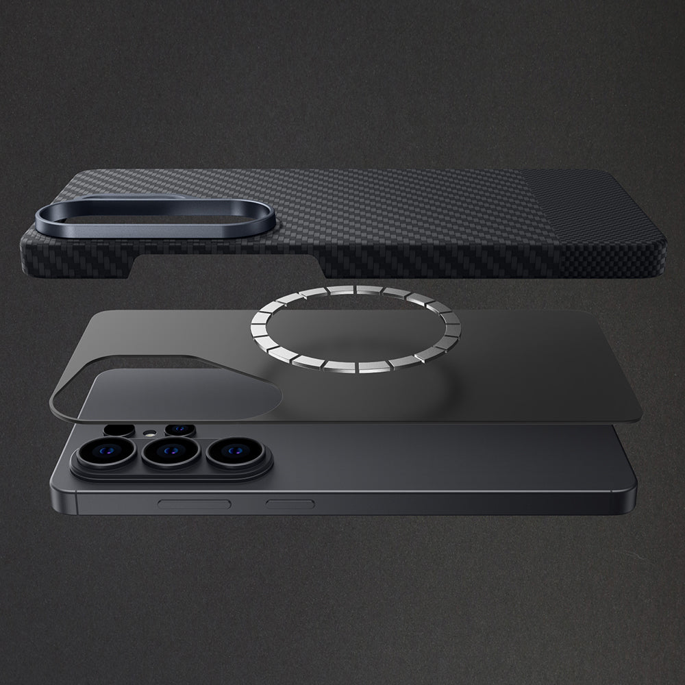 Galaxy S26 Ultra Kılıf M-safe Şarj Özellikli 1500D Aramid Fiber Amazingthing Titan Max Serisi Kılıf