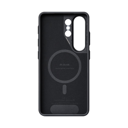 Galaxy S26 Ultra Kılıf M-safe Şarj Özellikli 600D Aramid Karbon Fiber Pitaka Cairn Serisi Black-Grey Twill Kılıf